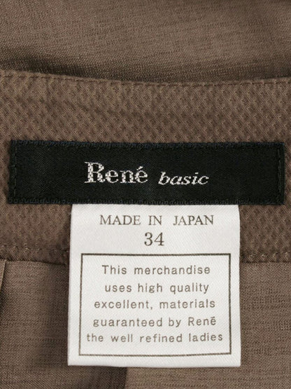 ルネ 5424030 スカート 34 ブラウン 裾カットワーク フレアー ITQMNOOTGFG2