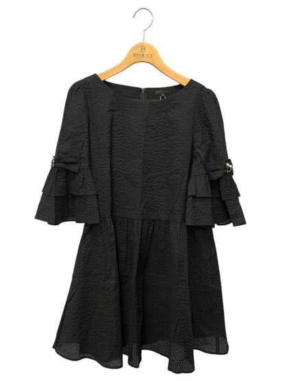 トゥービーシック ｗ５Ⅿ11 トップス 42 ブラック リボン ラインストーン ITD8T6WCYVZV