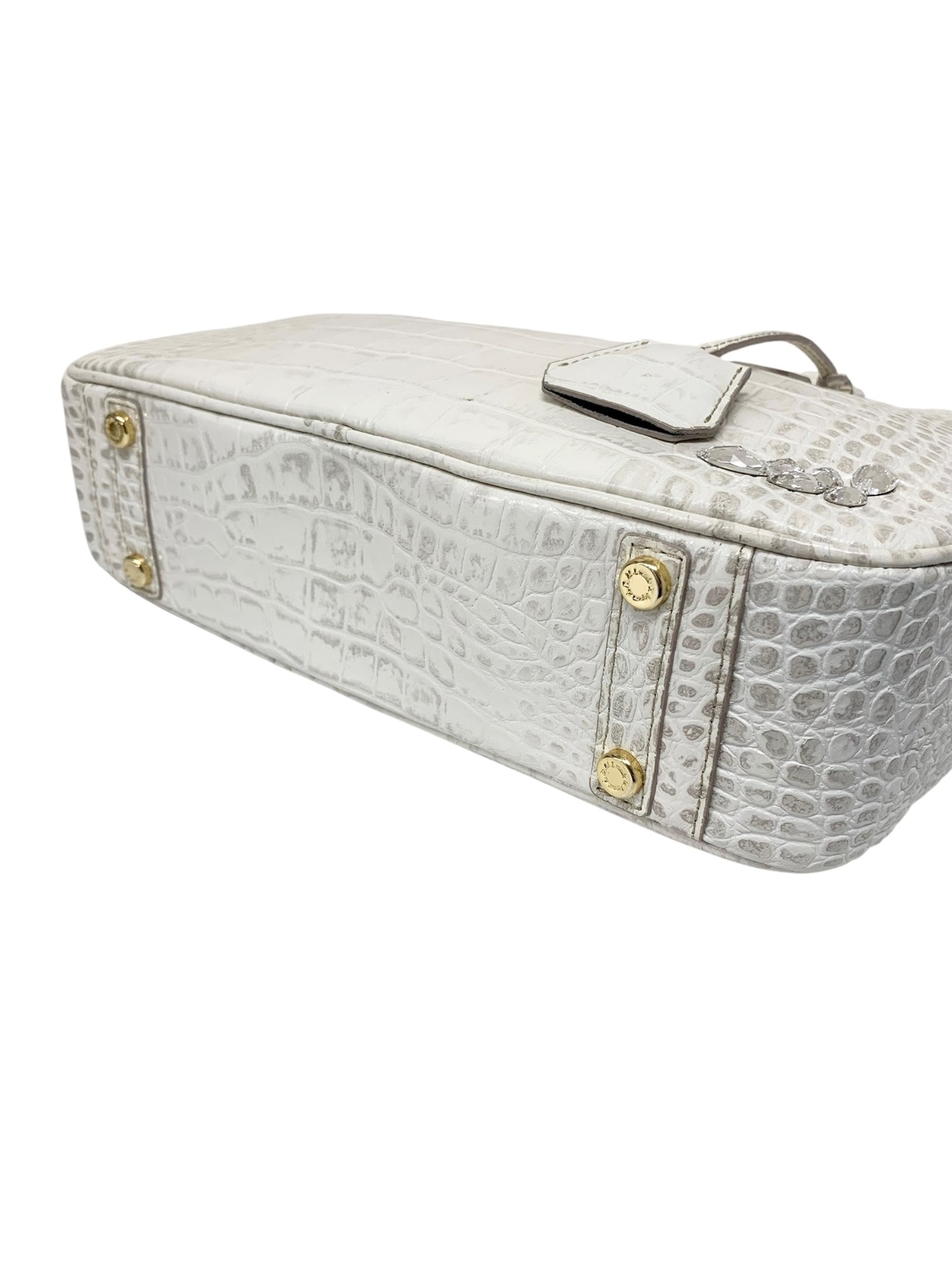 エーディーエムジェイ ハンドバッグ ホワイト クロコ型押し ヒマラヤ スワロフスキー ITOI5SBP6BQG 【SALE】