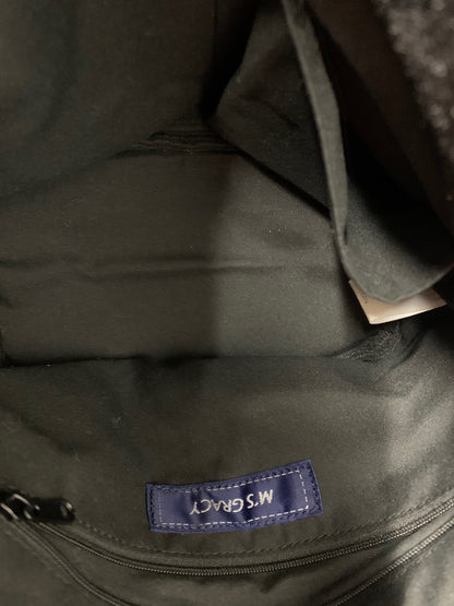 エムズグレイシー 394510 ハンドバッグ ブラック エコファー リボンハンドル ラインストーン ITTY7A7UZ2WM