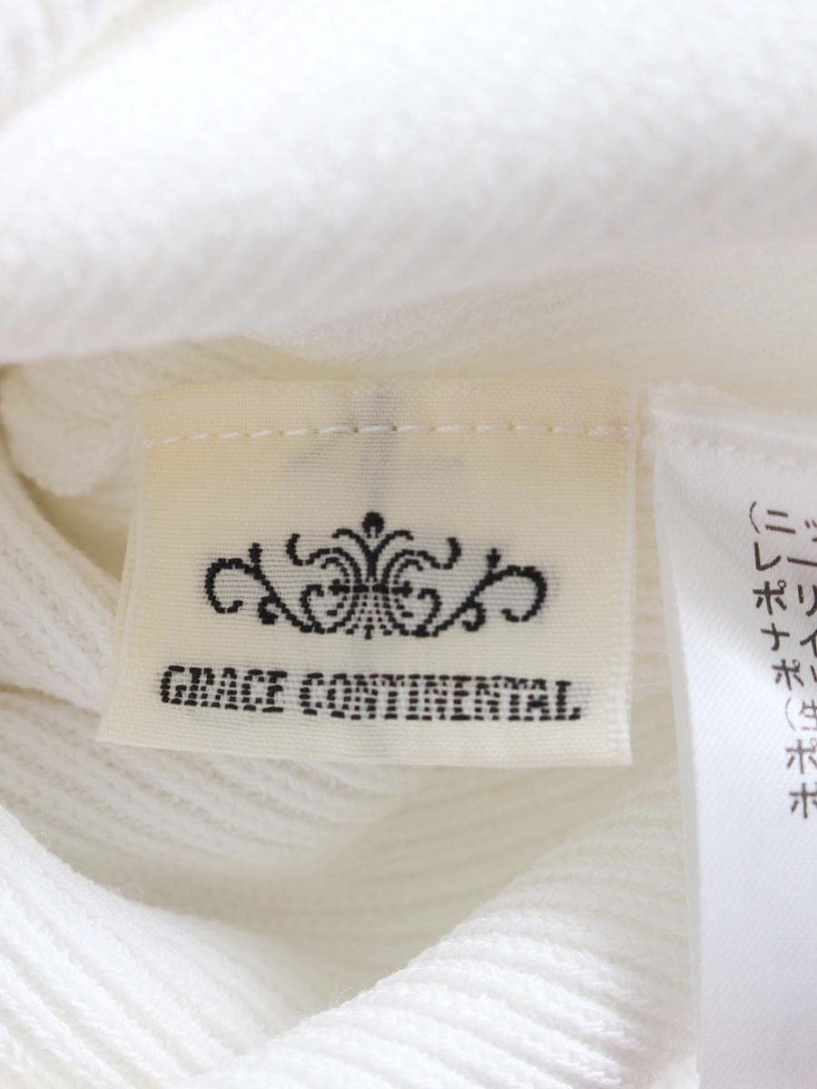 グレースコンチネンタル 刺繍パフスリーブニットトップ 01242 43023 36 ホワイト カットワークレース ‘24SS ITRVPQ1ZP2UP
