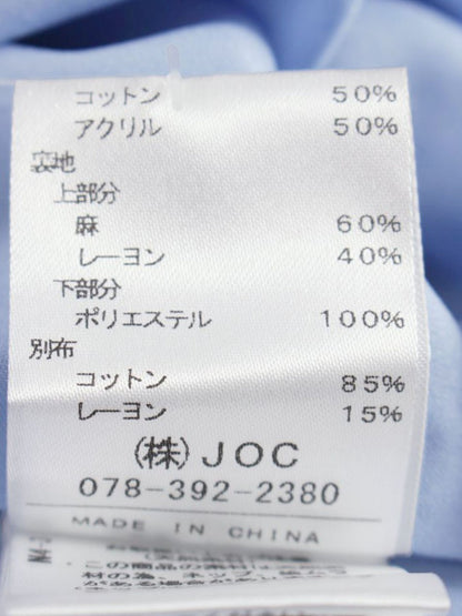 チェスティ 5S558 ワンピース 1 ホワイト/ブルー 切替 デニム調 刺繍 Vネック ITELYN45BDO4