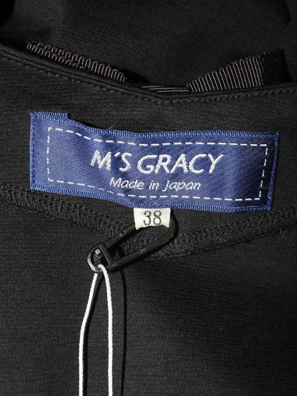 エムズグレイシー Volume Sleeve Cut sew 815319 Tシャツ カットソー 38 ブラック リボン ITBF203V5GCI