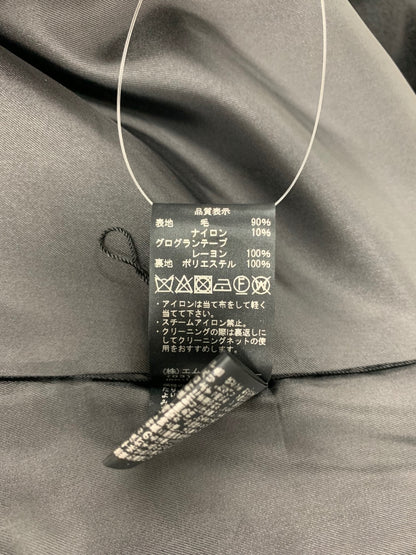 エムプルミエ A233-003 ジャケット 36 ブラック ノーカラー ウール混 IT76GIBR82LB