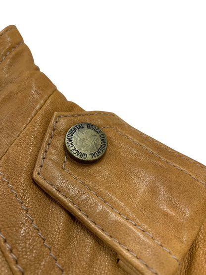 ダイアグラム 0418 0401 ライダースジャケット 36 ブラウン ラムレザー 羊革 IT7BFFU3GSA0 【SALE】