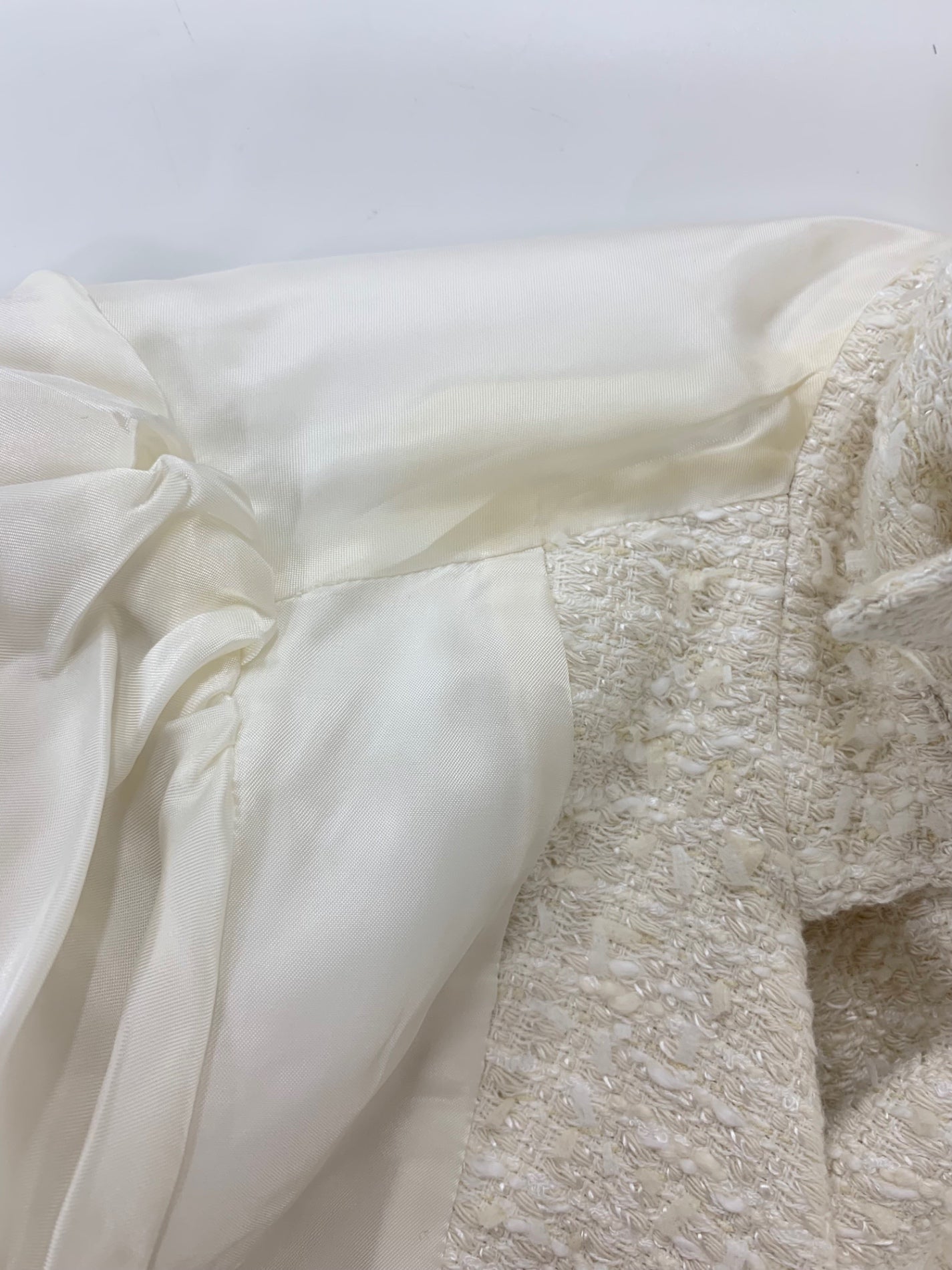 フォクシーブティック Dress Miss Edinburgh 40544 コート 38 アイボリー ダブルジップ ツイード ITAIJ7E0399W