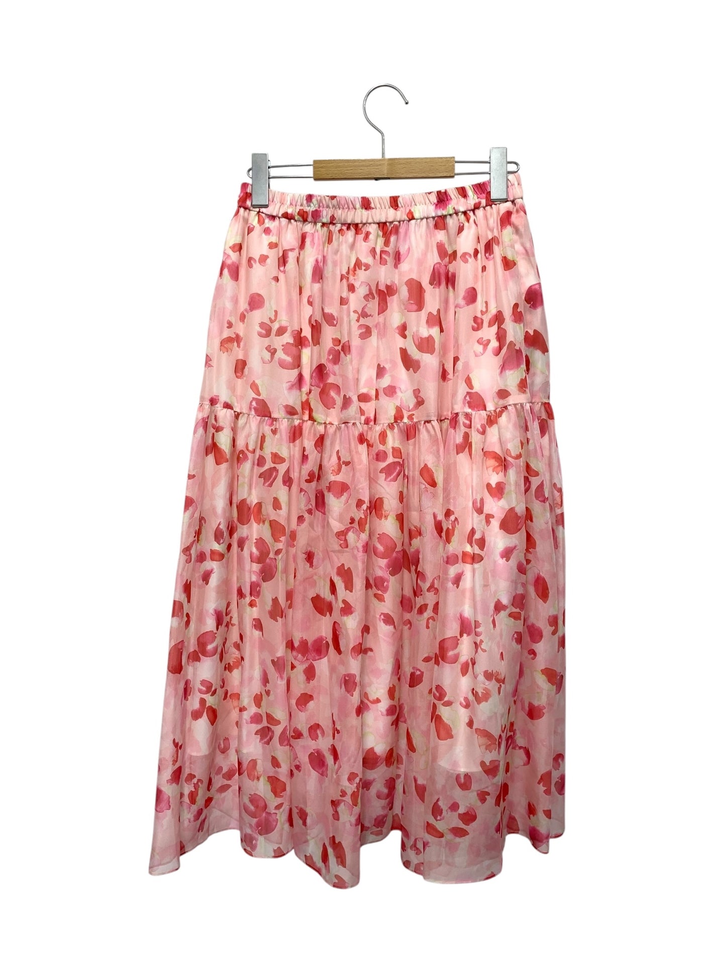 ルネ 6514140 スカート 38 ピンク シアー 花柄 フラワープリント ITIZ2QIMDDEM