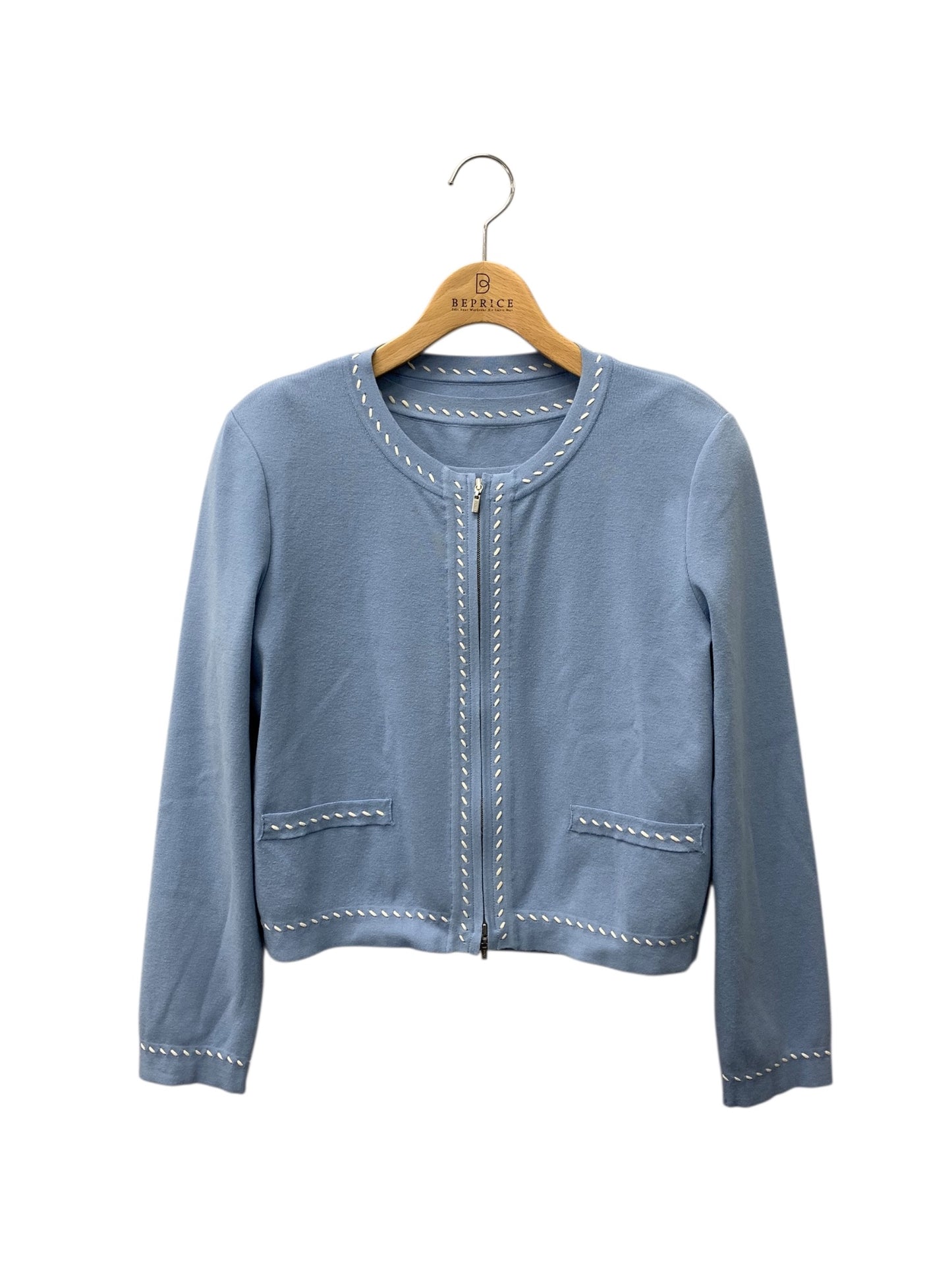 フォクシーブティック Leonie レオニー 44397 44701 アンサンブル 40 ブルー カーディガン ニットトップス ステッチ ITBC3DRMWA8O 【SALE】