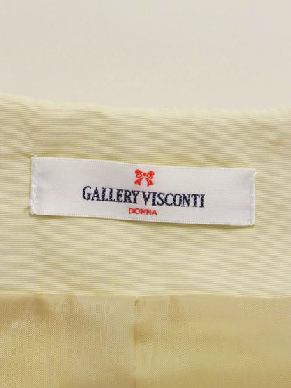 ギャラリービスコンティ 1133848 ノーカラージャケット 2 クリームイエロー フリル リボン ベルスリーブ ITDYSUJPSLPC