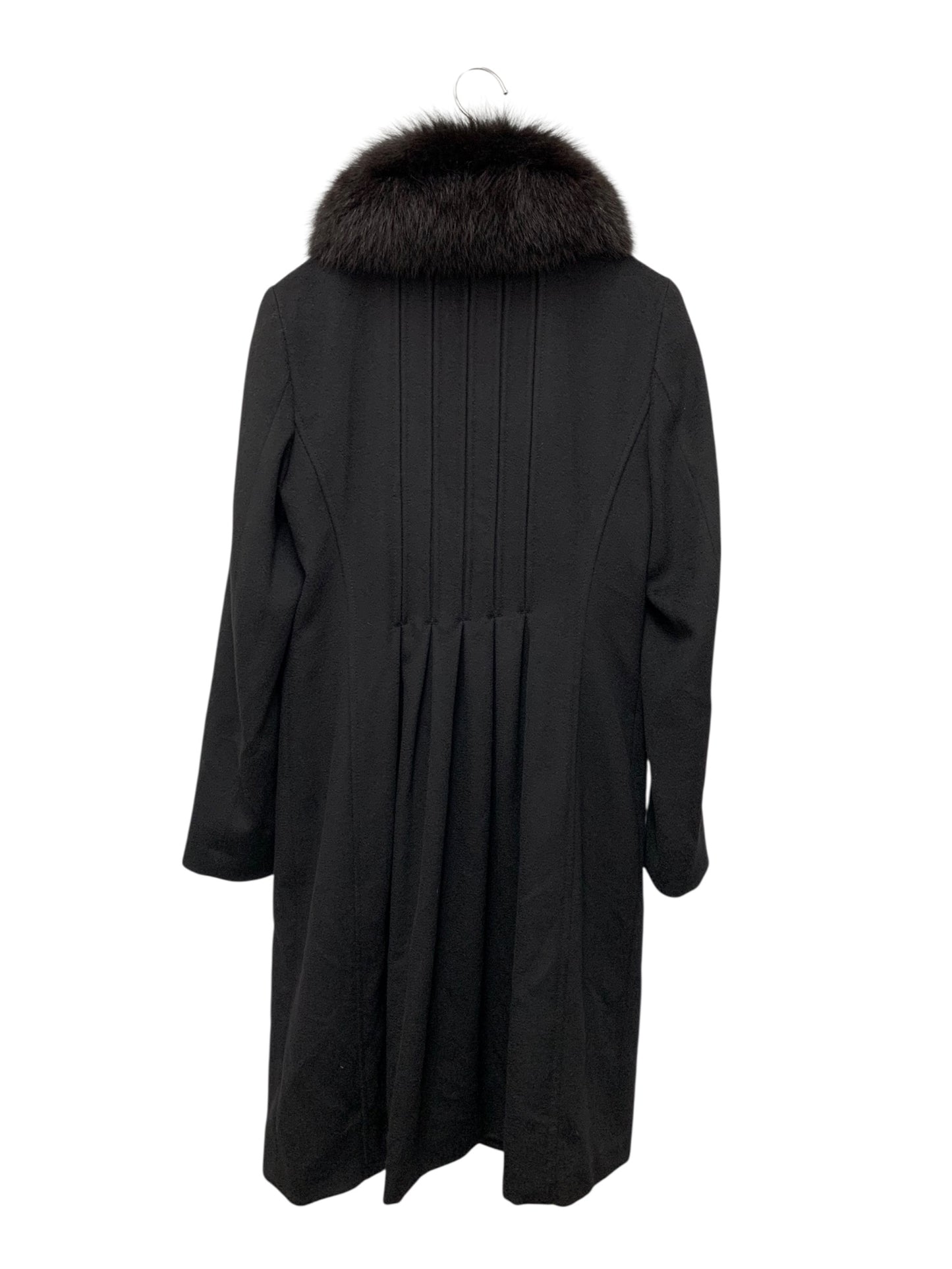 マックスマーラステュディオ 60861023000 コート 36 ブラック タック フレア ウール リアルファー ITL14VM7SEW8 【SALE】