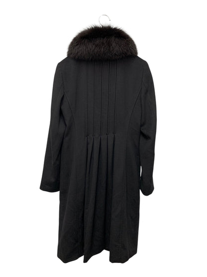 マックスマーラステュディオ 60861023000 コート 36 ブラック タック フレア ウール リアルファー ITL14VM7SEW8 【SALE】