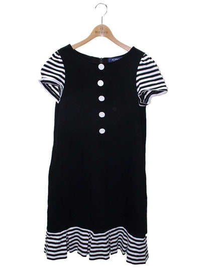 エムズグレイシー 311335 ワンピース 40 ブラック ボーダー 半袖 ITLEISZKIV8O