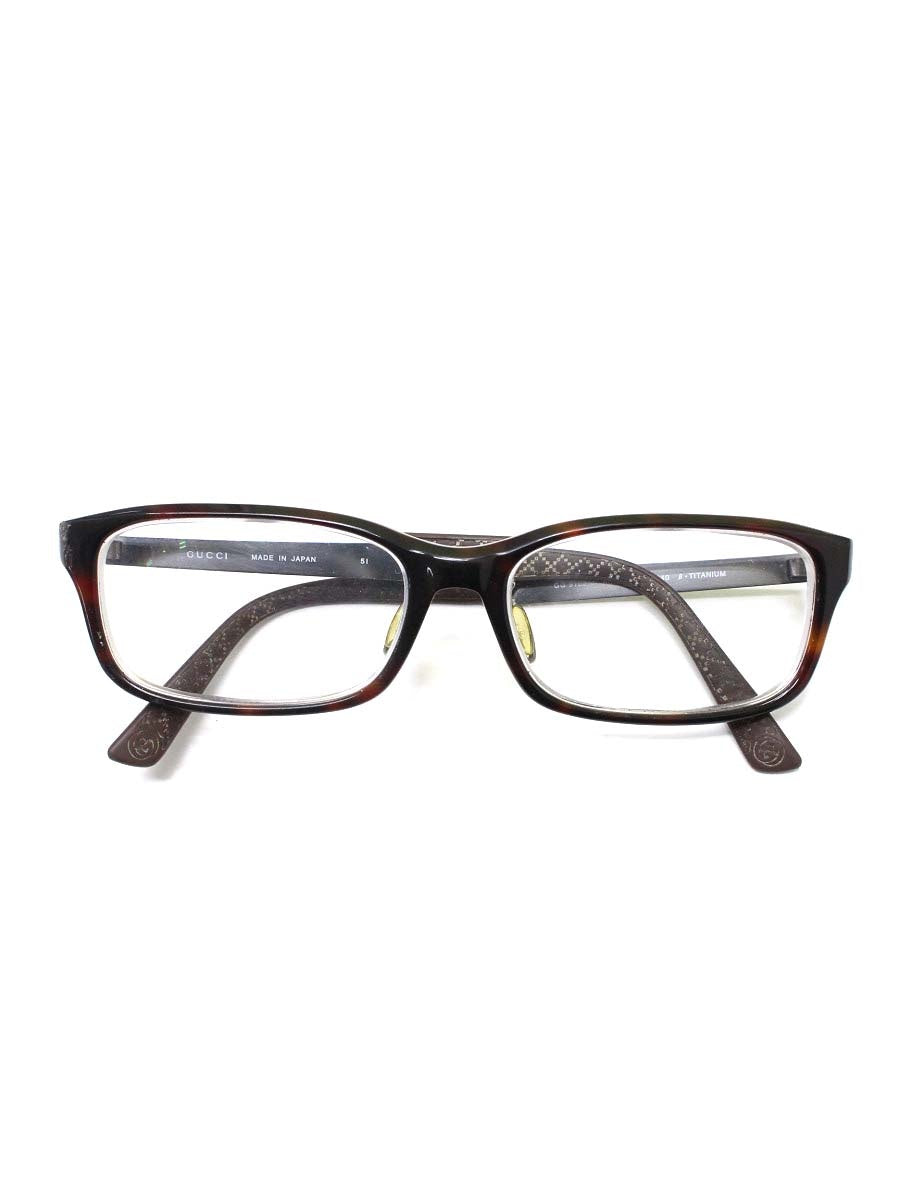 グッチ GG 9102/J メガネ ブラウン シェリーライン コンビフレーム フルリム スクエア チタン ITS9BW8YAIJ0