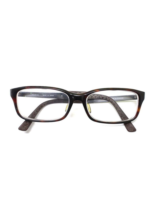グッチ GG 9102/J メガネ ブラウン シェリーライン コンビフレーム フルリム スクエア チタン ITS9BW8YAIJ0