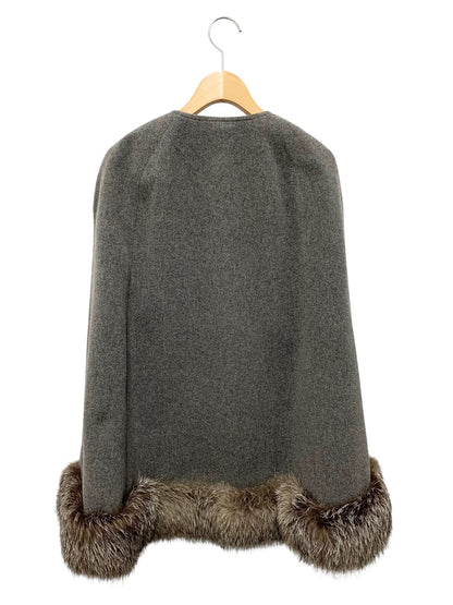 ルネ 6348140 ケープ 36 グレー ポンチョ フォックスファー ウール混 IT827137MWWW