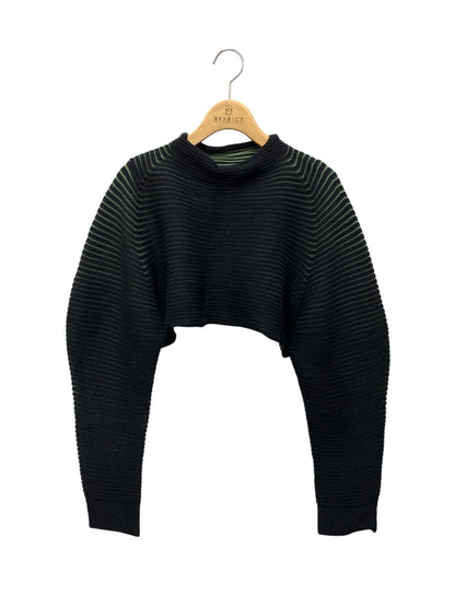 イッセイミヤケ IM43KKN258 ニット 2 ブラック ボトルネック クロップド ITPPG07GRSWM 【SALE】