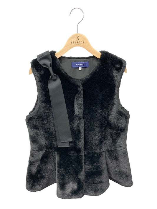 エムズグレイシー 196501 ベスト 38 ブラック フェイクファー IT9CQCI4THPN