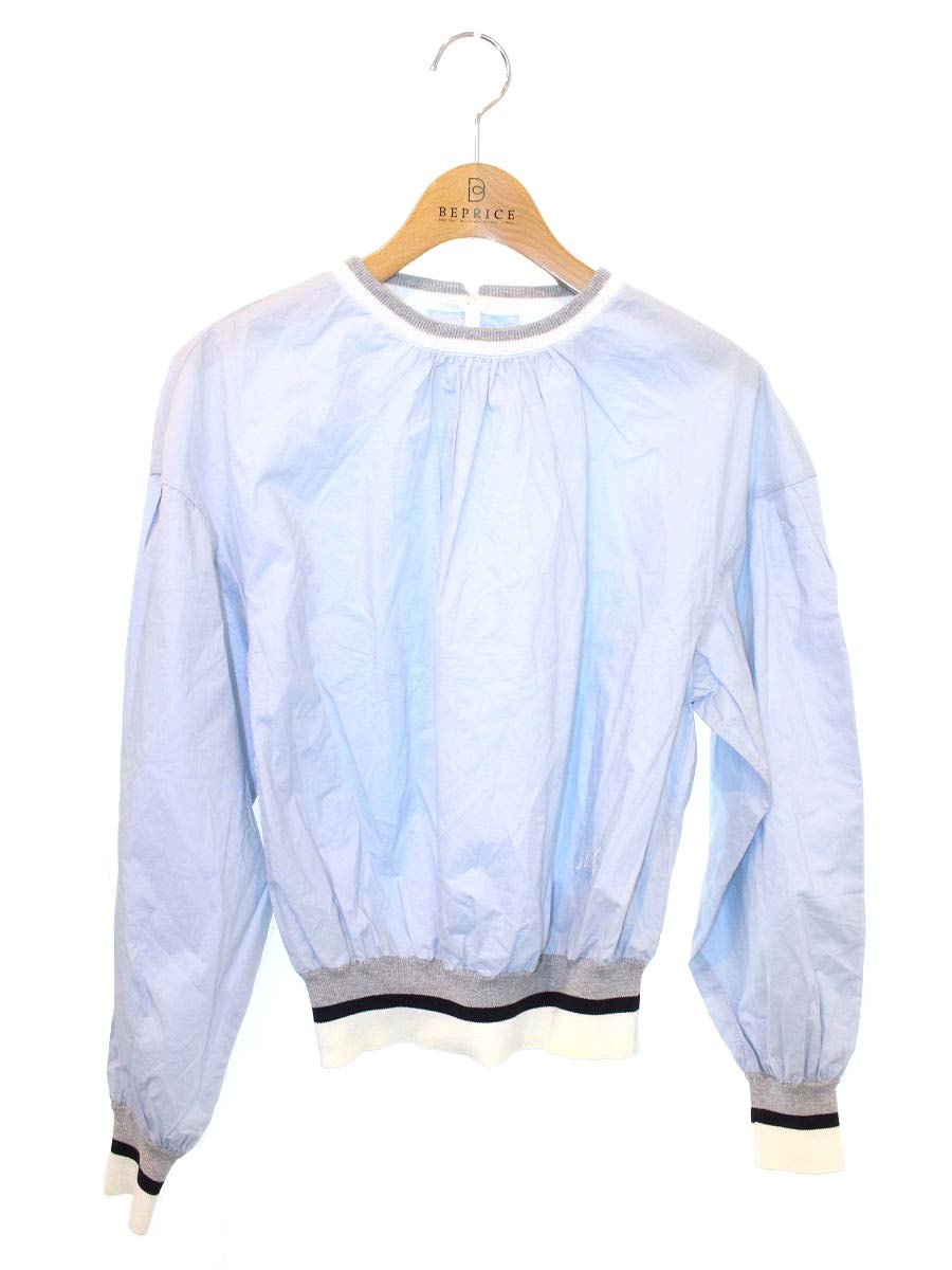 エムズグレイシー Athlesure Blouse 910111 シャツ ブラウス 38 ブルー ITQBZBGJKP04