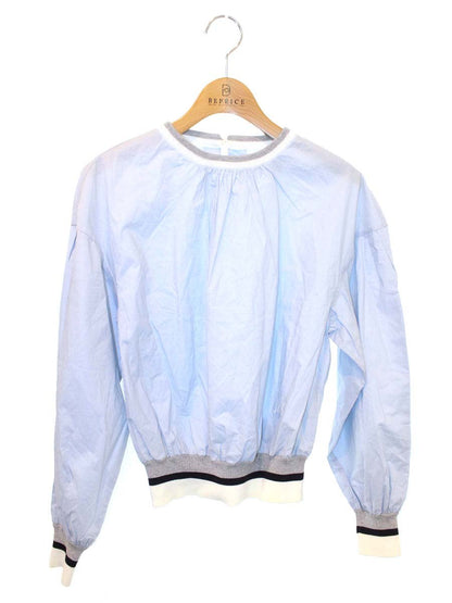 エムズグレイシー Athlesure Blouse 910111 シャツ ブラウス 38 ブルー ITQBZBGJKP04