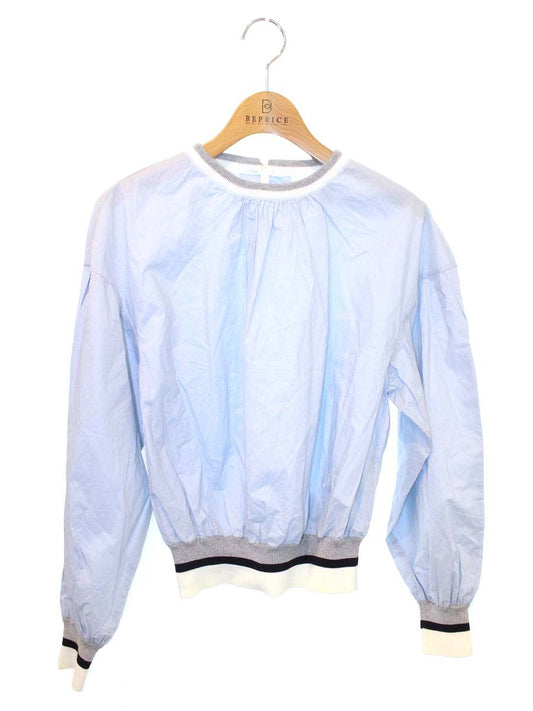 エムズグレイシー Athlesure Blouse 910111 シャツ ブラウス 38 ブルー ITQBZBGJKP04