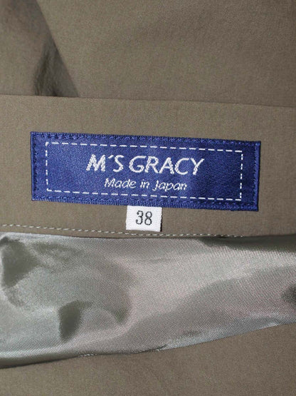 エムズグレイシー 217505 スカート 38 カーキ Aライン ITRKANCHD41G