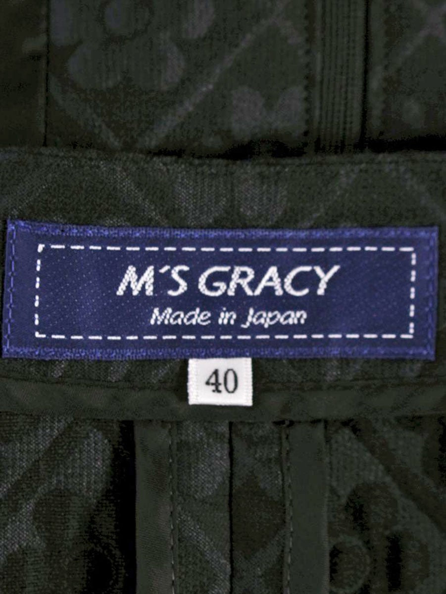 エムズグレイシー 814119 ジャケット 40 ブラック エンボス加工 ラインストーン IT6TFDPCO0N4