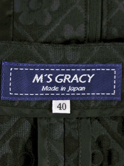 エムズグレイシー 814119 ジャケット 40 ブラック エンボス加工 ラインストーン IT6TFDPCO0N4