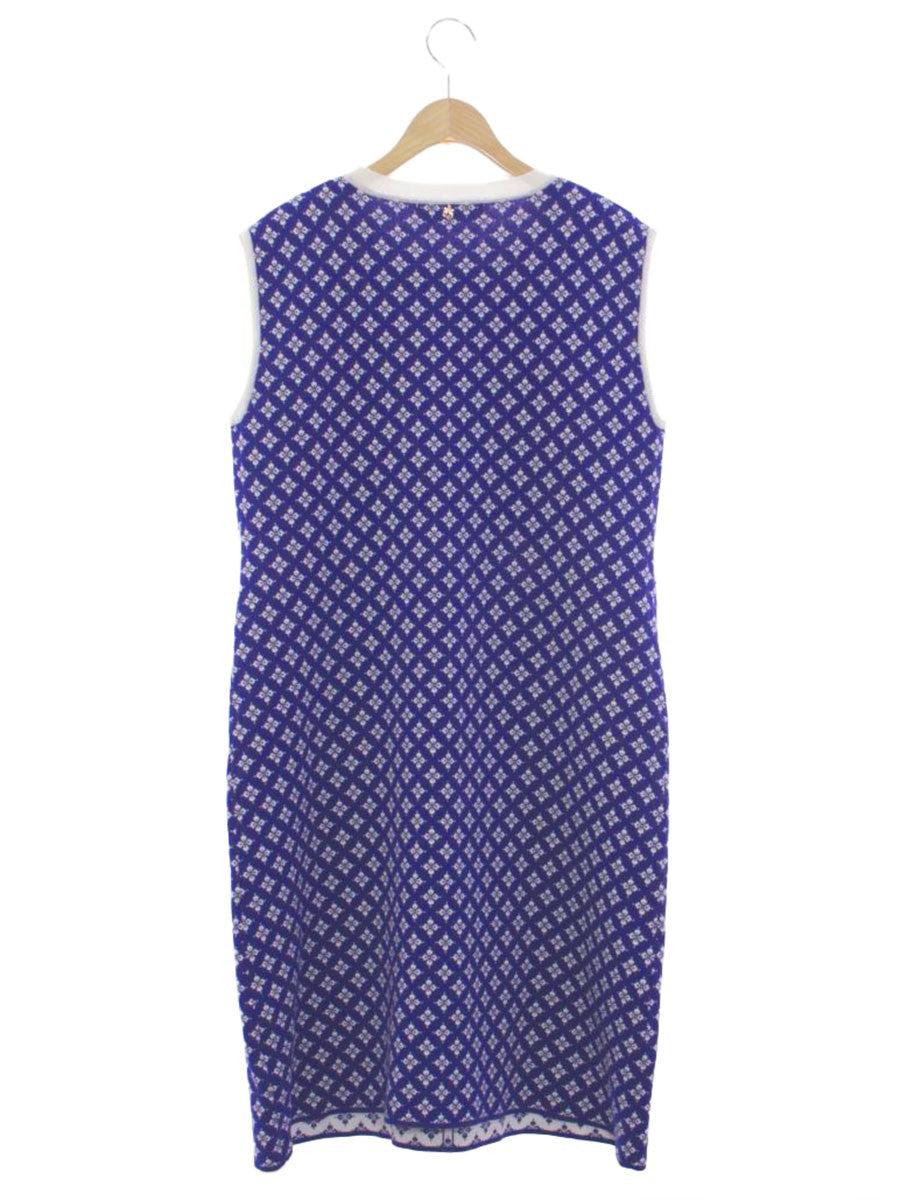 スーパービューティー ワンピース 42 ブルー フェイクパール ノーカラー リボン ITBTB1ATG8U4