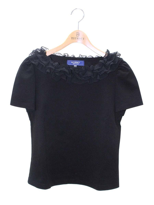 エムズグレイシー 015314 トップス 40 ブラック フリル ITWNXHCF3IUC