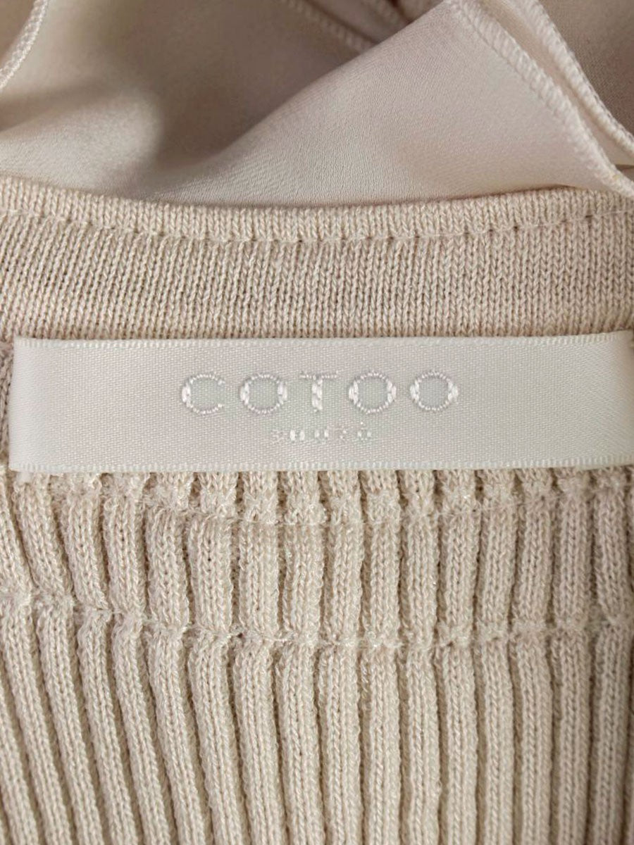 コトゥ W3N25-530-02 ロングカーディガン 38 ベージュ フリル ITXR2910GSR4