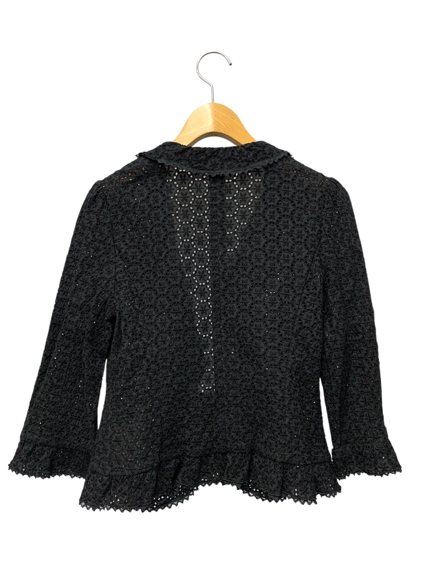 エムズグレイシー 324322 カーディガン 38 ブラック カットワーク ITYDFLRNQ9RU