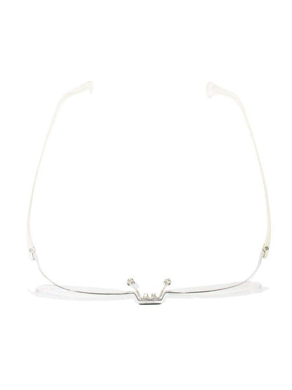 ハマモト HT-048 メガネ ホワイト/シルバー コンビフレーム フルリム オーバル（楕円） IT9L896EJQDE