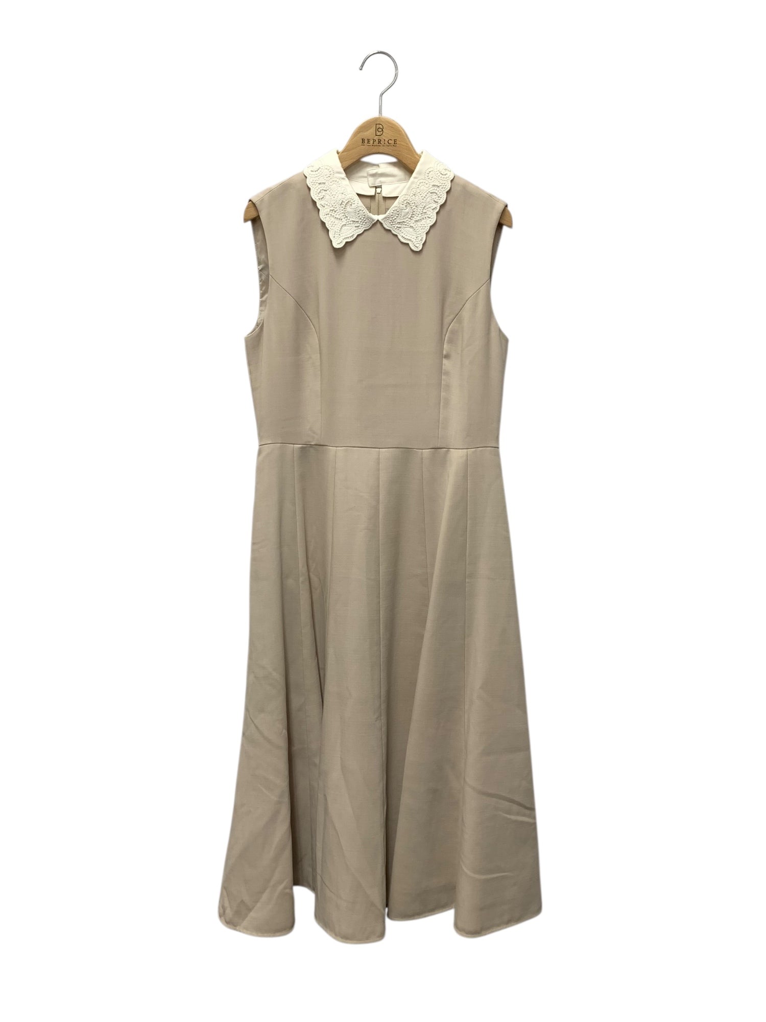 【1円スタート】■FOXEY(フォクシー) ワンピース 40 ベージュ  SALE極美品FOXEY フォクシー ワンピース ドレス バロン