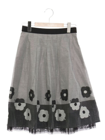 エムズグレイシー Jacquard Flower Skirt 917331 36 グレー フラワーモチーフ スカート IT5XUPBV45B8