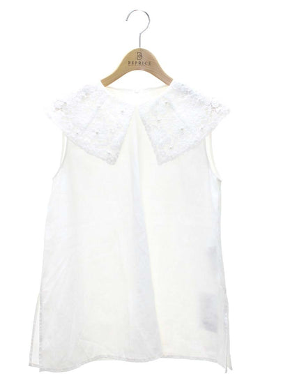 ルネ 6221350 ブラウス  34 ホワイト フェイクパール レース 麻 IT5QZF8K61YS