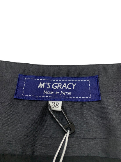 エムズグレイシー 111108 ワンピース 38 ブラック フラワーモチーフ カメリアジップ IT7XH3GXJ3ZF