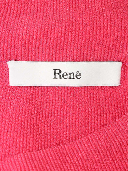 ルネ 6322350 ニット セーター 36 ピンク ロゴ刺繍 フリル IT6DUDMBMDT0