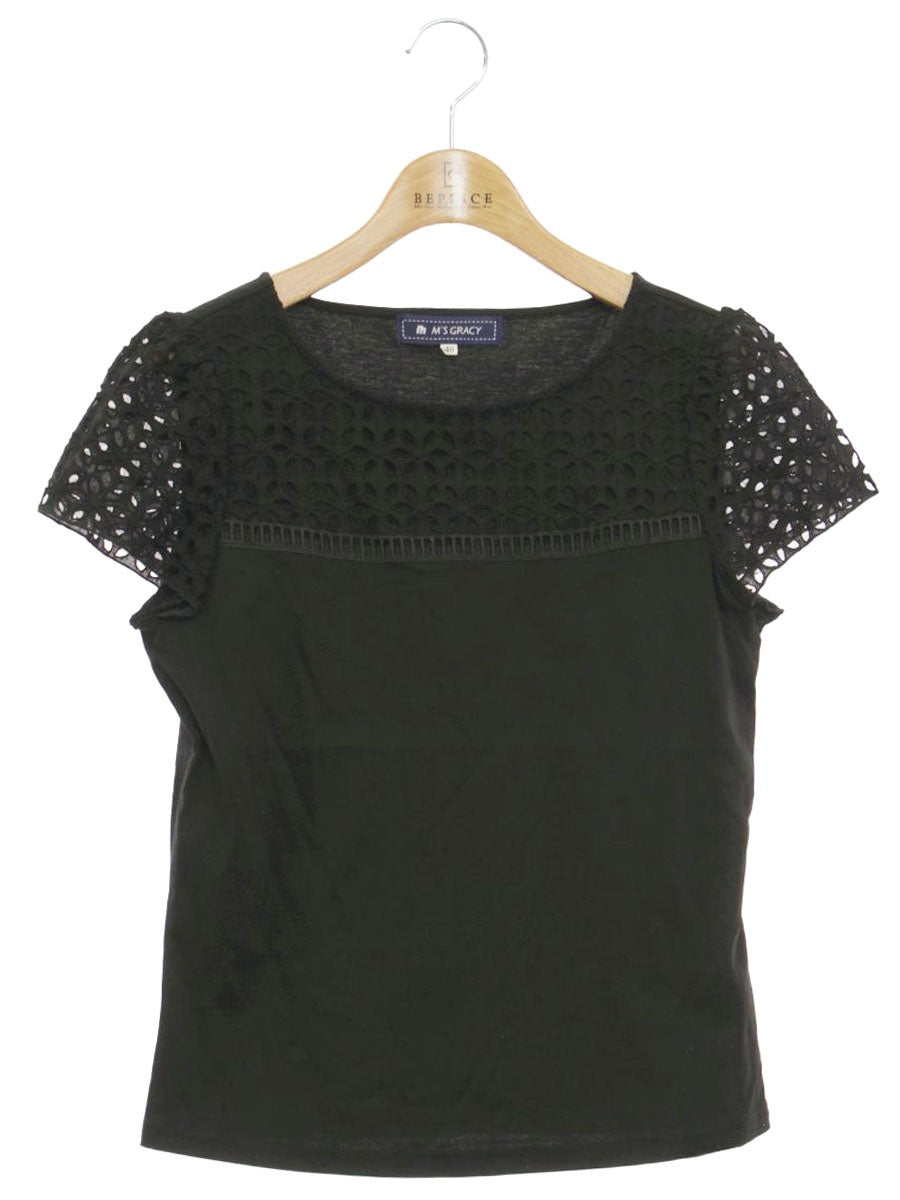 エムズグレイシー 525341 Tシャツ カットソー 40 ブラック カットワーク ITRS5JJ8WXXM