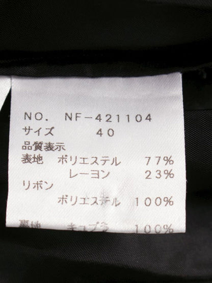 エムズグレイシー 421104 ワンピース 40 ブラック エンボス リボン ITO8ZAWRHDTG