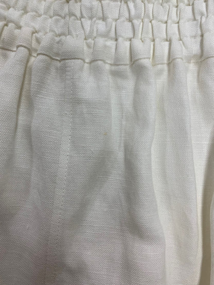 アドーア 531-8120515 スカート 38 ホワイト 麻 ウエストギャザー ITNOZJO6YK68 【SALE】