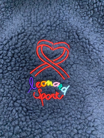 レオナールスポーツ 0521001 ベスト 40 ネイビー ボア 切替 ロゴモチーフ フロントジップ ITYX2E4ABDCK