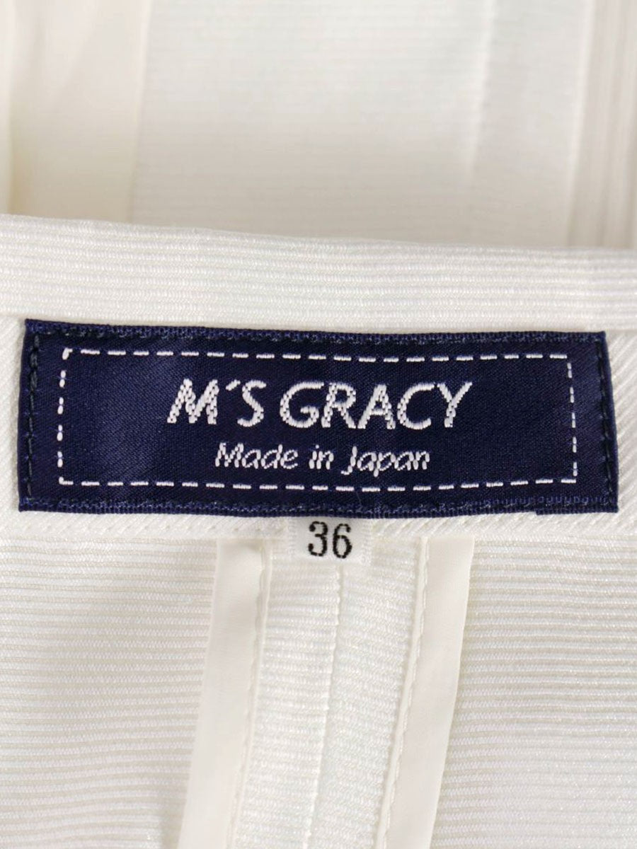 エムズグレイシー 724315 ジャケット 36 ホワイト カメリアジップ IT1XQON1LCF0