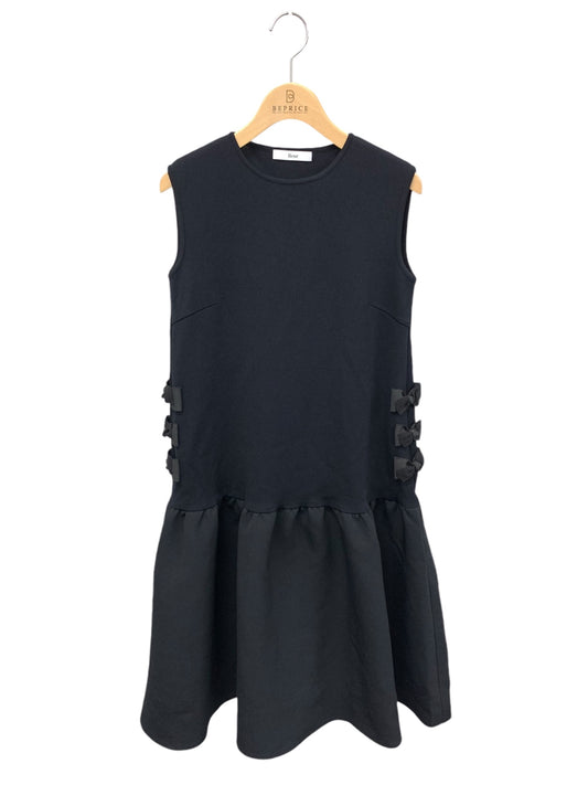 ルネ Knit Dress 6432340 ワンピース 34 ブラック リボン ギャザー ITPVH777A8GA