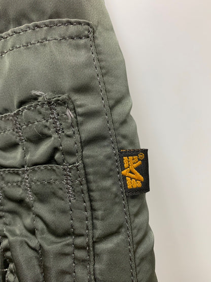 アルファインダストリーズ ブルゾン M カーキグリーン リバーシブル ロゴ刺繡(レッド) ITX7OA6Q1NQM