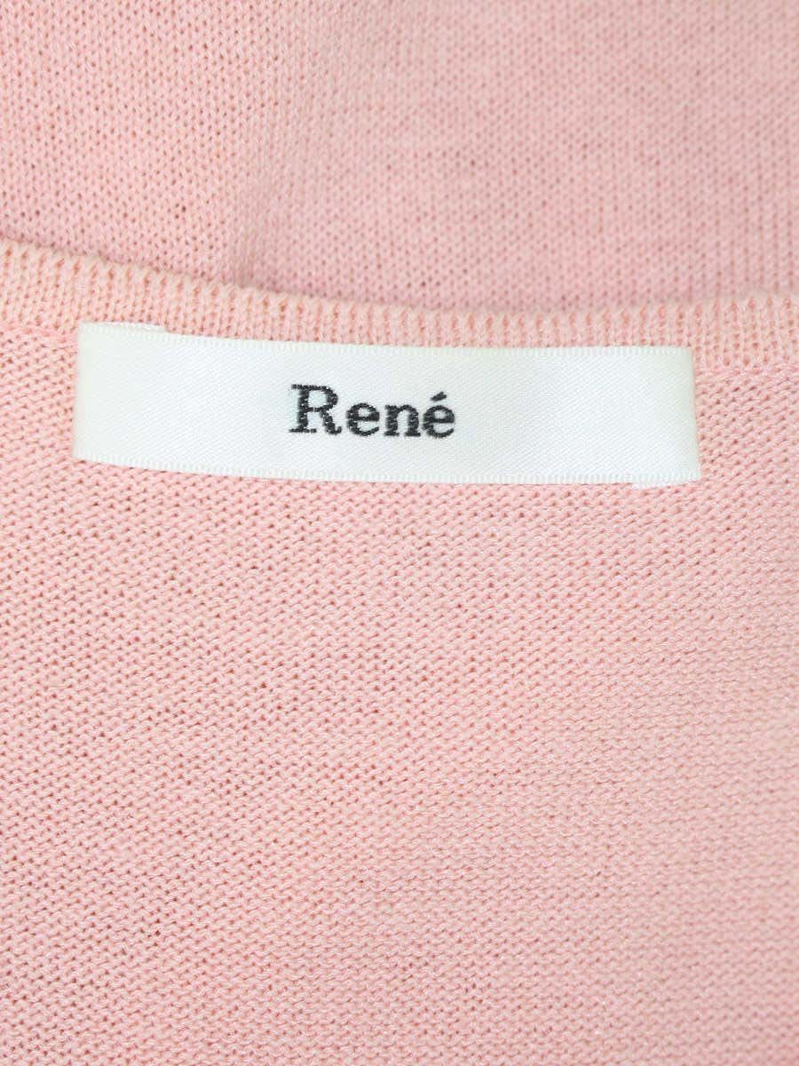 ルネ 6822630 ニットワンピース 34 ピンク フロントジップ リング クルーネック IT4HHBSNWZIC 【SALE】