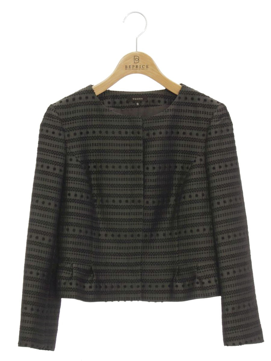 トッカ JKTOGA0220 ジャケット 0 ブラック ノーカラー　刺繍 ITC70MZ498L8