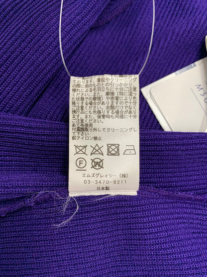 エムズグレイシー 818509 ニット 38 パープル リブ 袖リボン ITWEXEJSLWKY