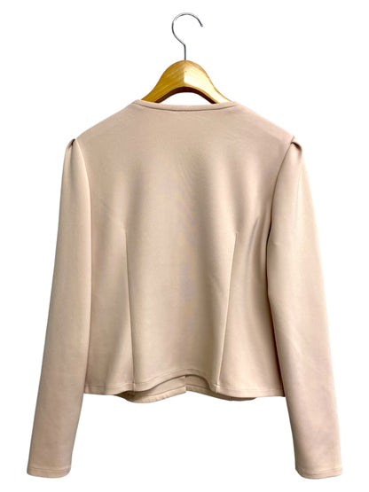 ルネ basic 5637060 ジャケット 38 ベージュピンク ノーカラー リボン ITPN0KGKXDG2 【SALE】
