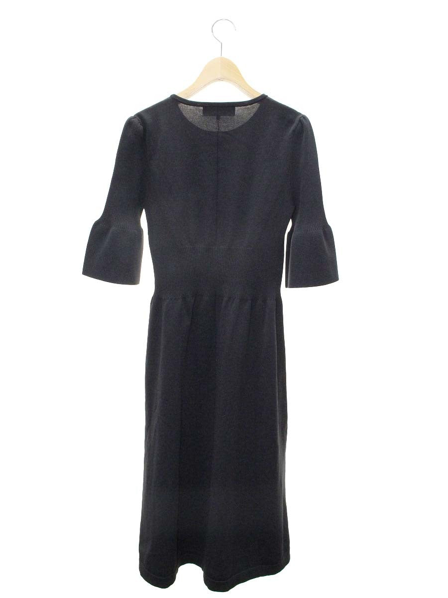 エムズグレイシー 318337 ワンピース 40 ブラック リボン ニット