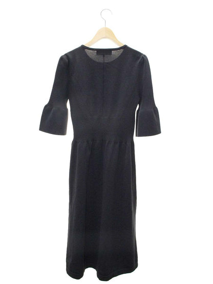 エムズグレイシー 318337 ワンピース 40 ブラック リボン ニット IT28YRJ8ZZMG